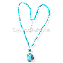 Collier pendentif turquoise Bohème